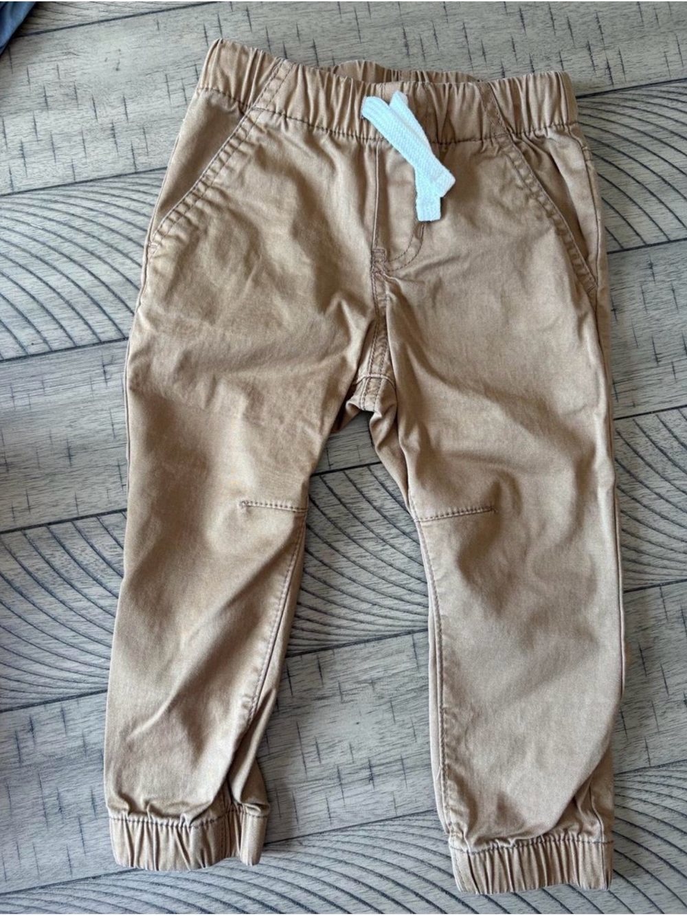 Cat & Jack Tan Jogger Pants with White Drawstring